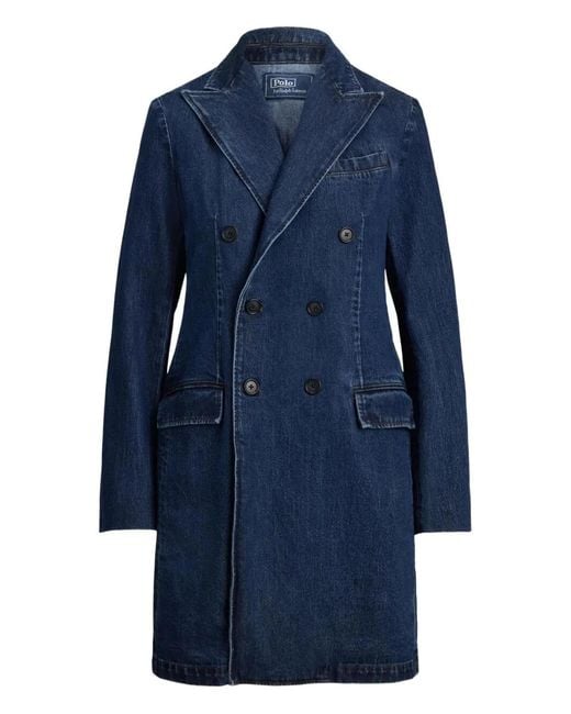 Polo Ralph Lauren Blue Denim Double Breasted Coat