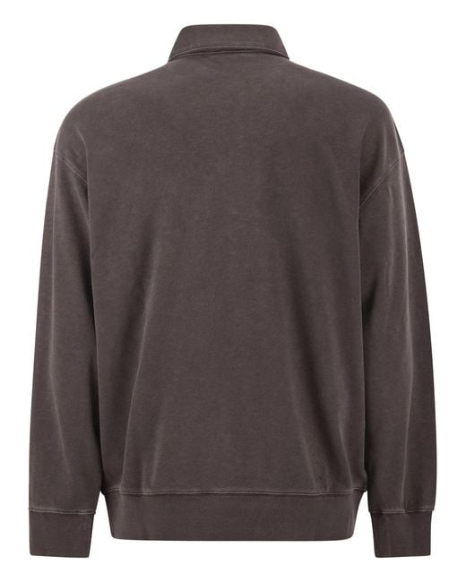 Carhartt Gray Faded Cotton Half-Zip Sweatshirt