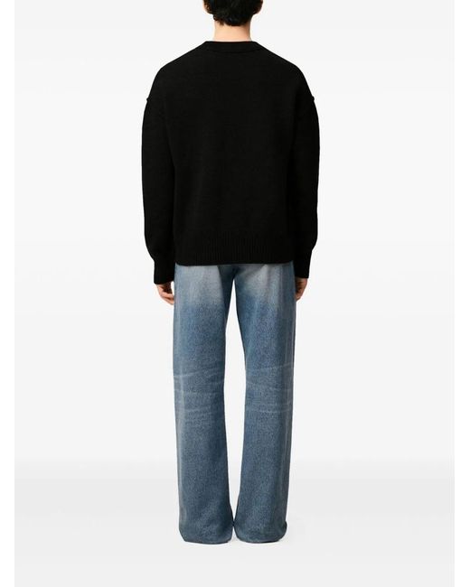 AMI Black Wool Ami De Coeur Sweater for men