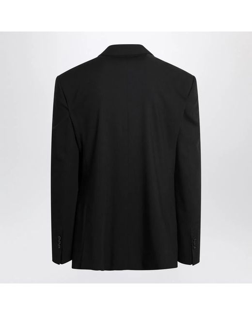 AMI Black Single-Breasted Wool Jacket for men