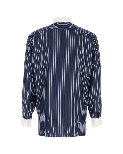Tom Ford Blue Embroidered Silk Shirt for men