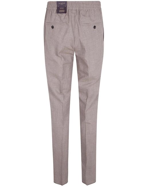 Incotex Gray Elastic Coulisse Waist Chino Trousers for men