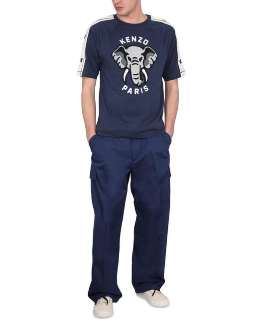 KENZO Blue Cargo Pants for men