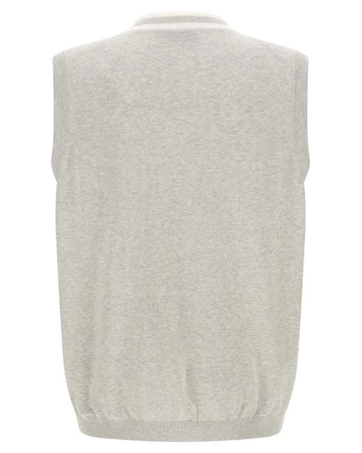 Brunello Cucinelli White Heraldic Logo Vest for men