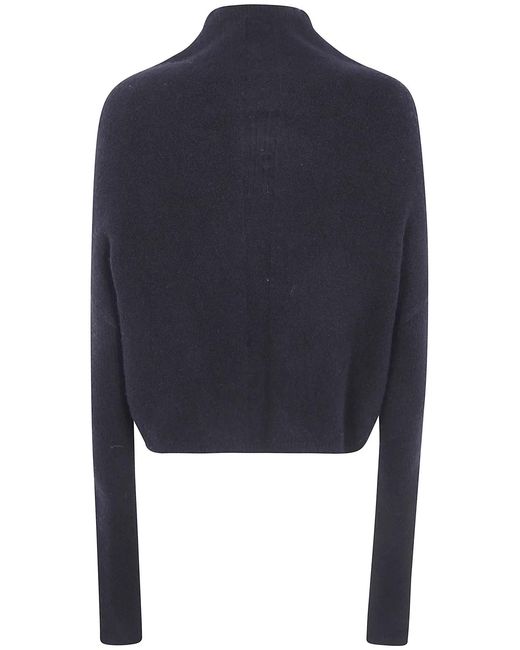 Rick Owens Blue Long Sleeves Crater Neck Tee