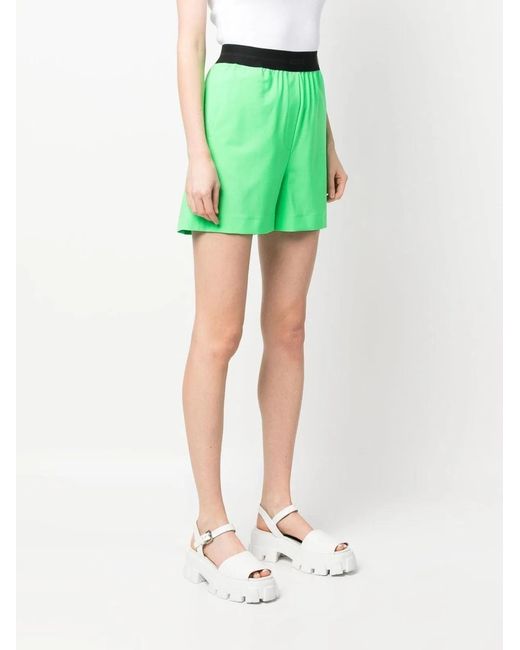 MSGM Green Wool Bermuda