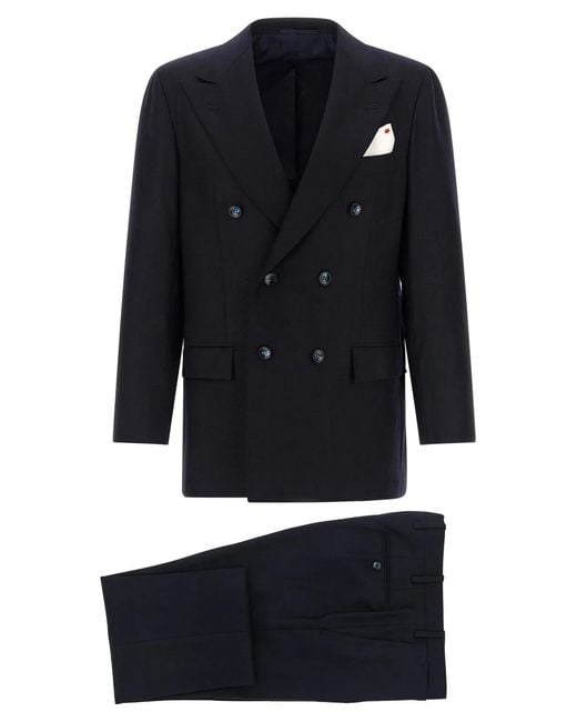Kiton Blue Virgin Wool And Cashmere Dress for men