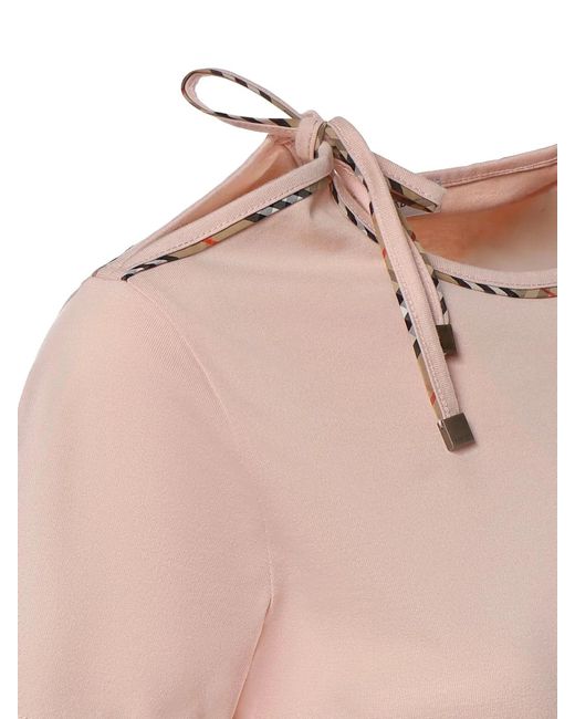 Burberry Pink Tie-Sleeve T-Shirt