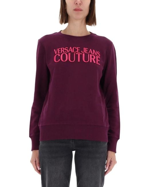 Versace Jeans Couture Purple Sweatshirt With Logo