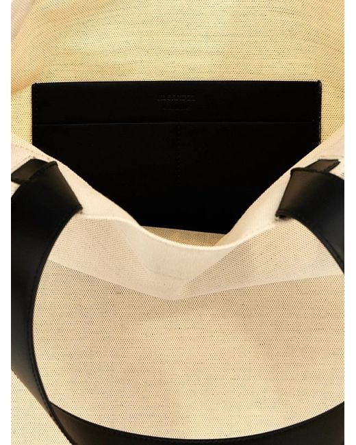Jil Sander Natural 'Flat Shopper' Medium Shopping