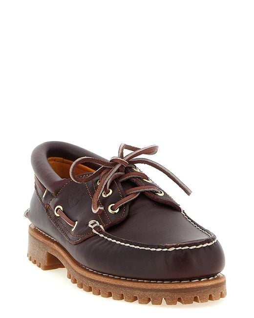 Timberland Brown 3-Eye Lug' Boat Shoe for men
