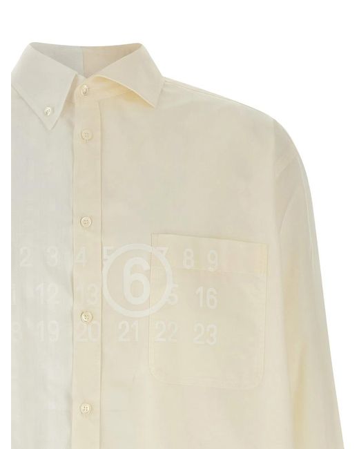 MM6 by Maison Margiela White 'Numeric Signature Mm6' Shirt for men