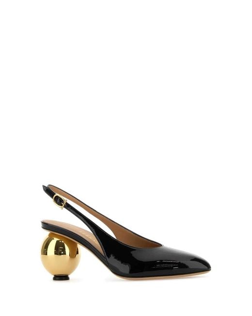 Ferragamo Black Detailed Archive Heel