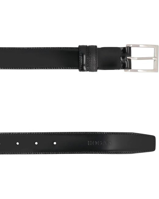 Hogan Black Reversible Leather Belt for men