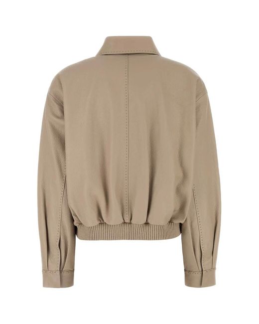 Fendi Natural Cappuccino Leather Jacket