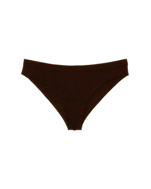 Jil Sander Brown Solid Bikini Bottom Swimwear