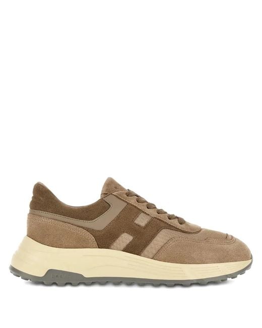 Hogan Brown Multicolour Calfskin Sneaker for men