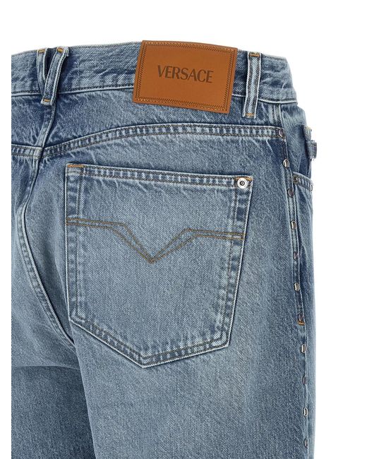 Versace Blue Studded Jeans for men