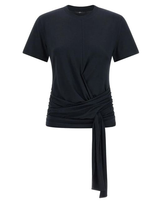 7 For All Mankind Black 'Fitted Twist' T-Shirt