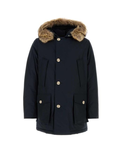 Woolrich Blue Arctic Detachable Fur Parka for men