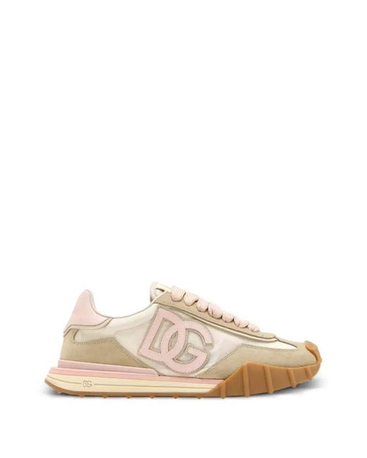 Dolce & Gabbana White Dolce & Gabbana Lace-Up Sneakers