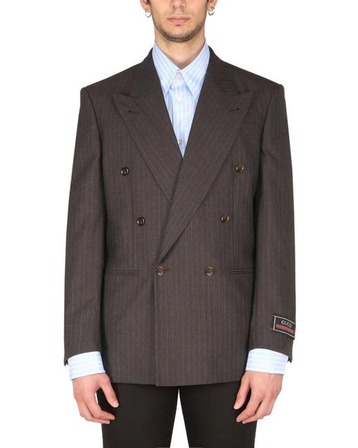 Gucci Gray Double-Breasted Jacket for men
