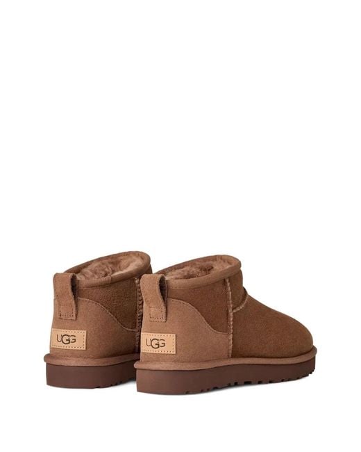 Ugg Brown Classic Ultra Mini Suede Boots For