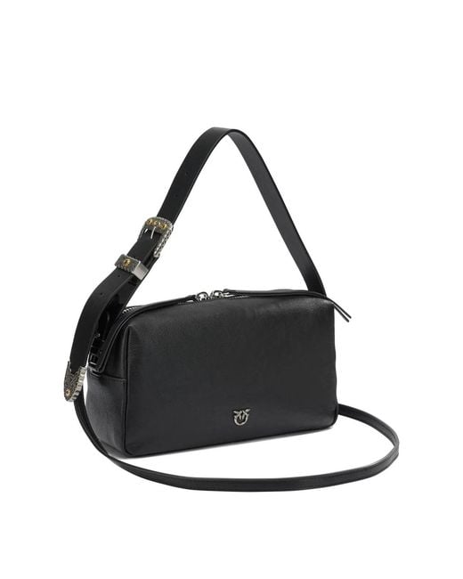 Pinko Black Leather Shoulder Bag