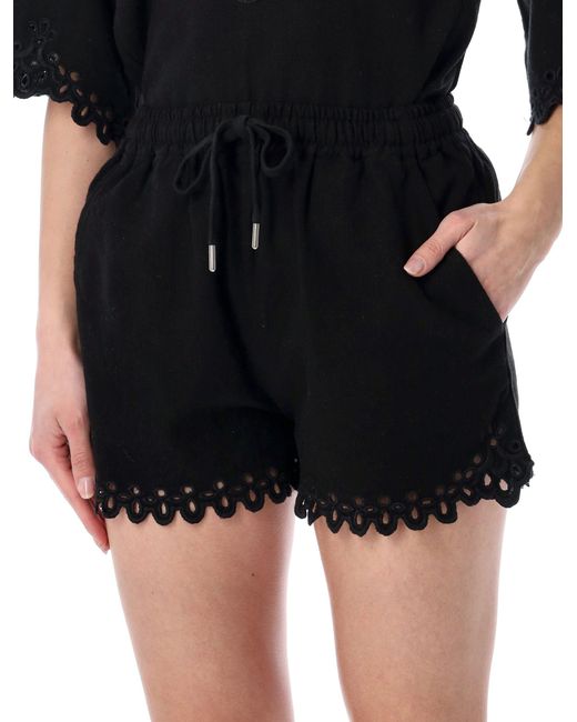 Isabel Marant Black Marant Étoile Balyme Cotton Shorts