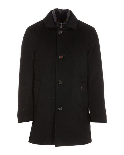 Moorer Black Tech Fabric Padded Coat for men