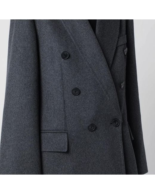 Victoria Beckham Blue Double-Breasted Coat