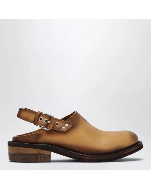 Miu Miu Brown Clogs