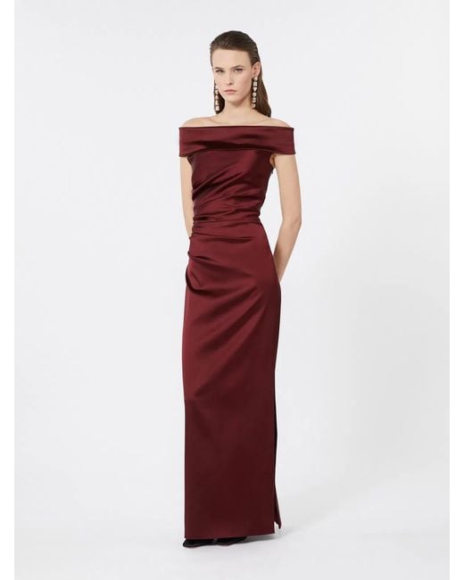 Max Mara Red "Opaco" Boat Neck Long Dress
