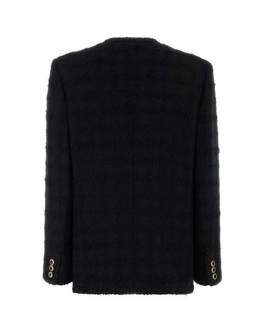 Alessandra Rich Black Boucle Blazer