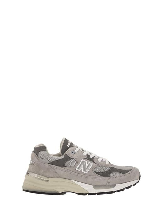 New Balance White 992