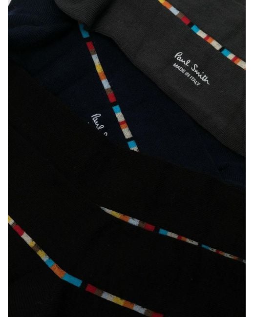 Paul Smith Black 3Pack Socks With Logo for men
