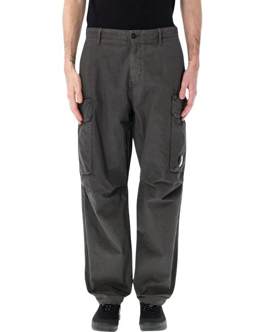 C P Company Black C.P.Company Microreps Fabric Cargo Pants for men