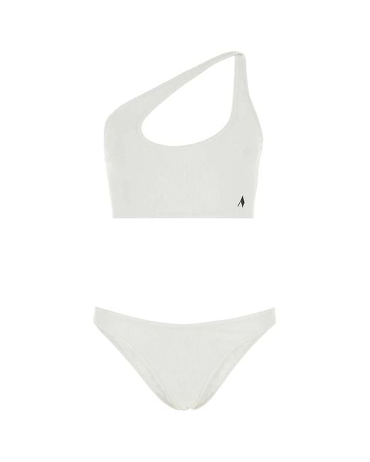The Attico White Stretch Nylon Bikini