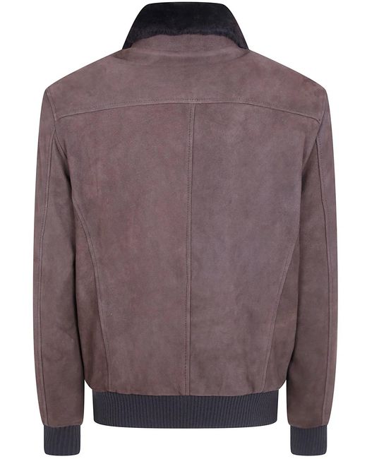 Barba Napoli Brown "Boston" Aviator Jacket for men