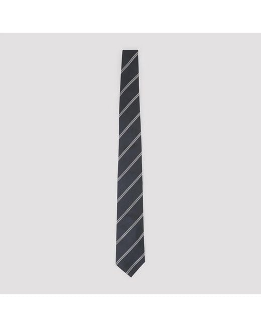 Brunello Cucinelli Black Silk Tie for men
