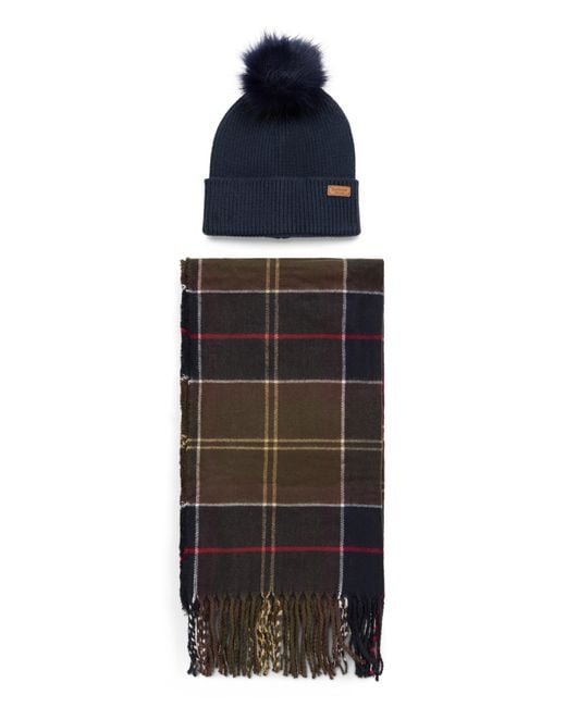 Barbour Black Winter Accessories Set: Hat And Scarf