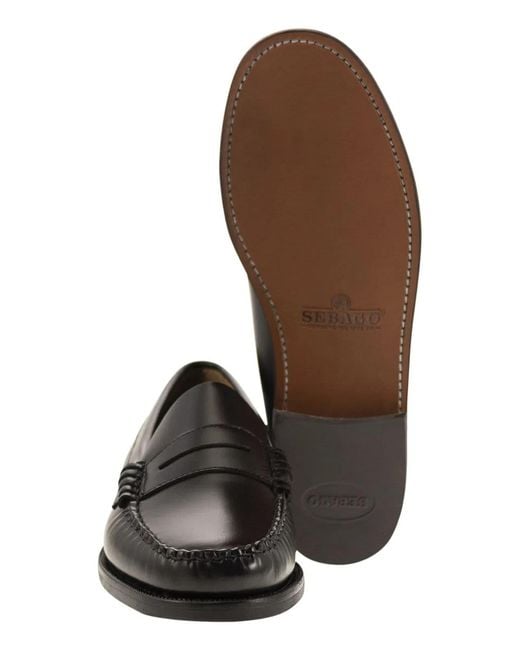 Sebago Black Dan Leather Loafers for men