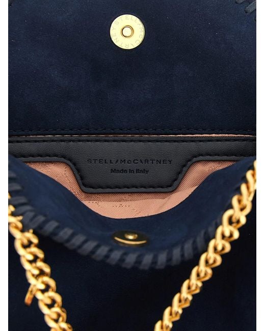 Stella McCartney Blue 'Falabella Mini' Suede Shoulder Bag
