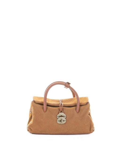 Zanellato Natural Dotta Jones Brandy Suede Shoulder Bag