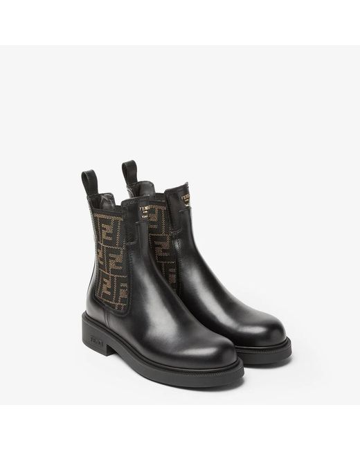 Fendi Black Filo Biker Boots