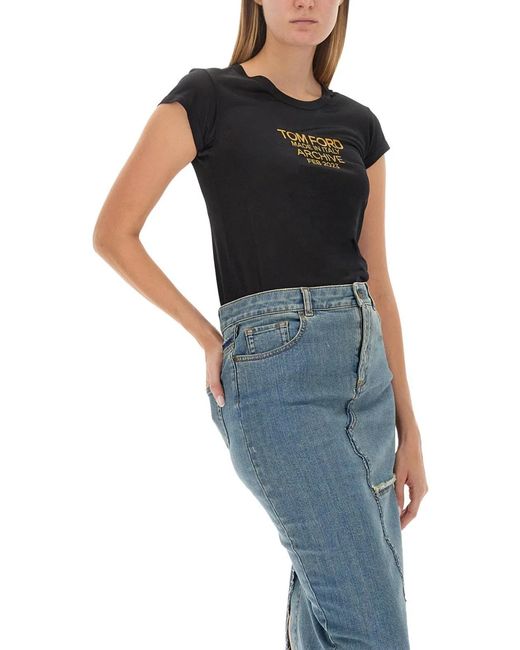 Tom Ford Black T-Shirt With Logo