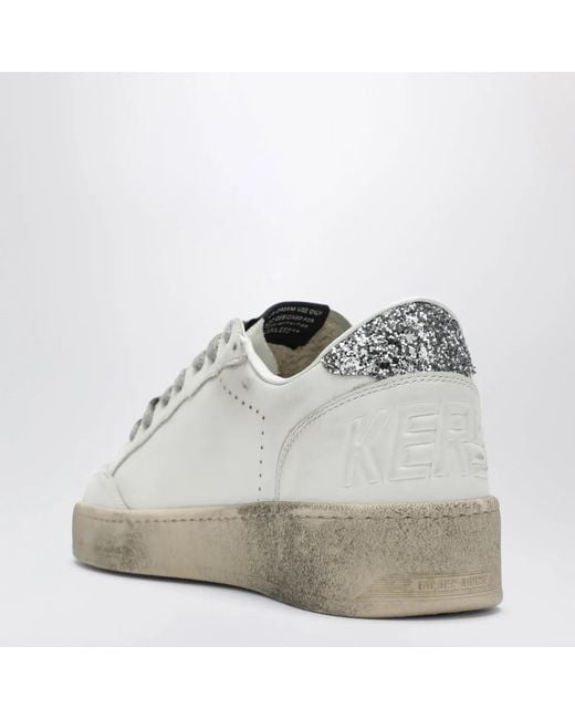 Golden Goose Deluxe Brand White Platinum Glitter Ball Star Sneakers