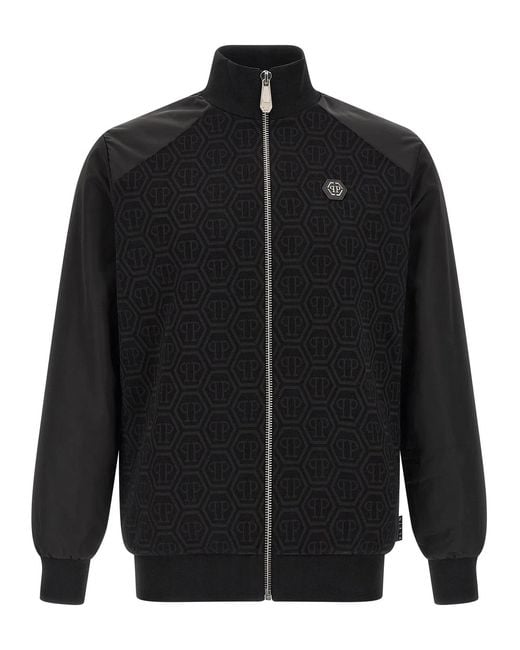 Philipp Plein Black Monogram Sweatshirt for men