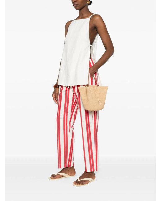 Forte_forte Red Striped Drawstring Trousers