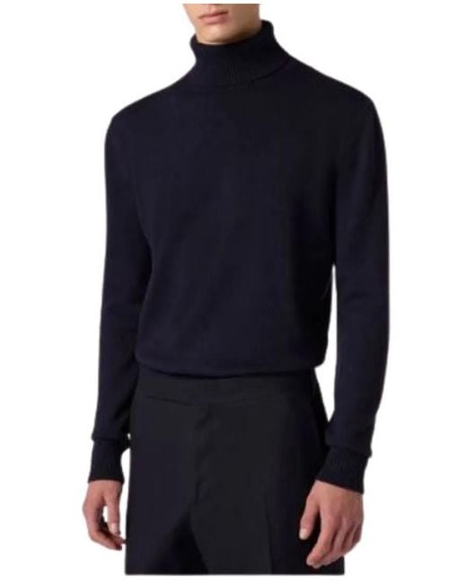Lardini Blue Virgin Wool Sweater for men
